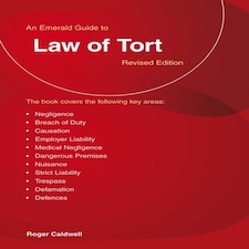 Emerald Guide To The Law Of Tort