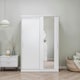 image 2 of Adore Matt White Sliding 2 Door Wardrobe 120cm with Mirror White