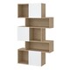 image 3 of Maze Asymmetrical Bookcase with 3 Doors in Jackson Hickory and White High Gloss