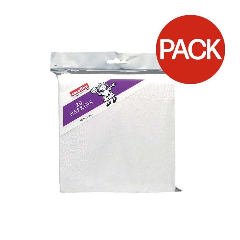 Caroline 2 Ply Napkins (Pack of 20) - White - One Size