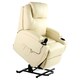 image 1 of Cinemo Single Motor Rise Recliner Bonded Leather Heat & Massage Chair (Cream)