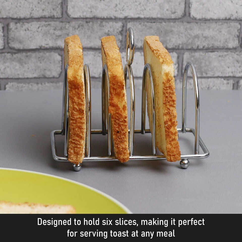 image 1 of Buckingham 6 Slice Toast Rack 14.5 cm - Chrome
