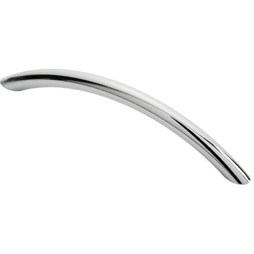 Loops Curved Bow Cabinet Pull Handle 153 x 10mm 128mm Fixing Centres Chrome