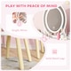 image 7 of AIYAPLAY Kids Vanity Table and Chair Set, 2 in 1 Children Dressing Table with 3-Colour LED Lights Mirror, Drawer, Storage Boxes, Girls Makeup Desk Set for 3+ Years, for Playroom, Bedroom, White