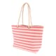 image 1 of Nicola Spring Large Striped Canvas Tote Beach Bag - 55cm x 36cm - Bubblegum | Pink | Bubblegum