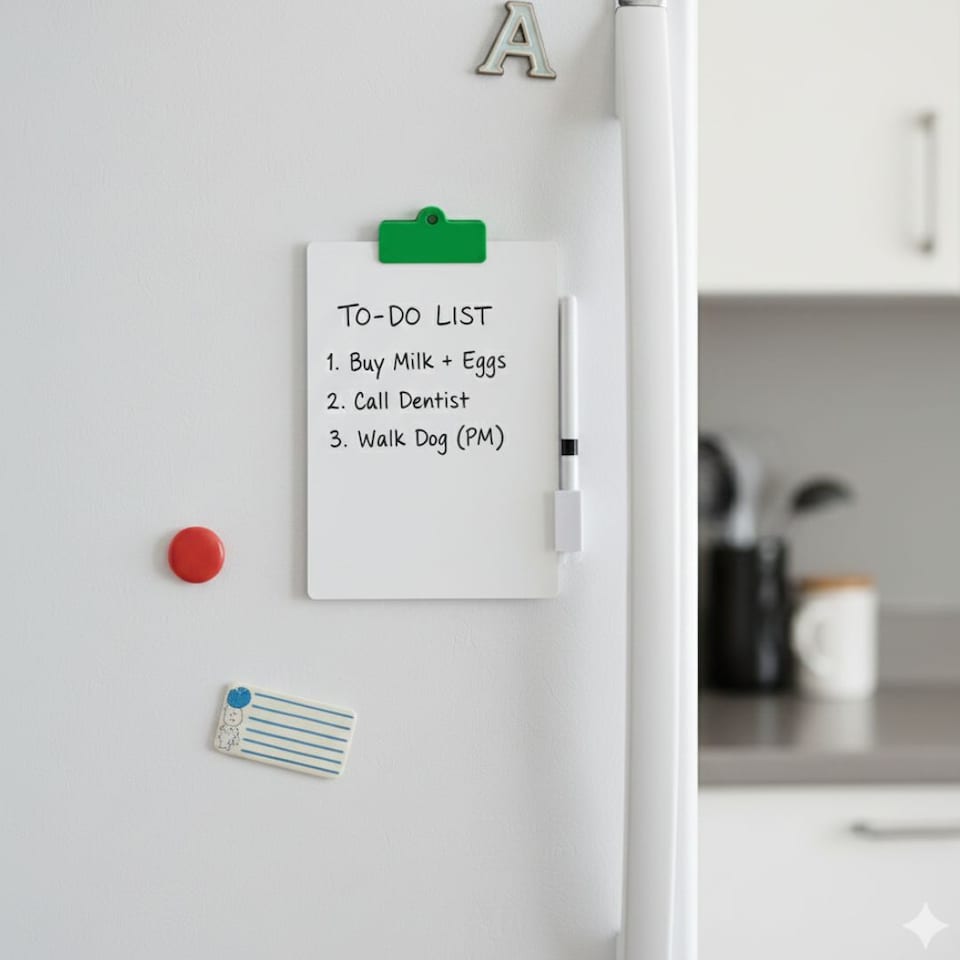 image 1 of Dry Erase Fridge Whiteboard Memo with Marker, A6 Size, Magnetic