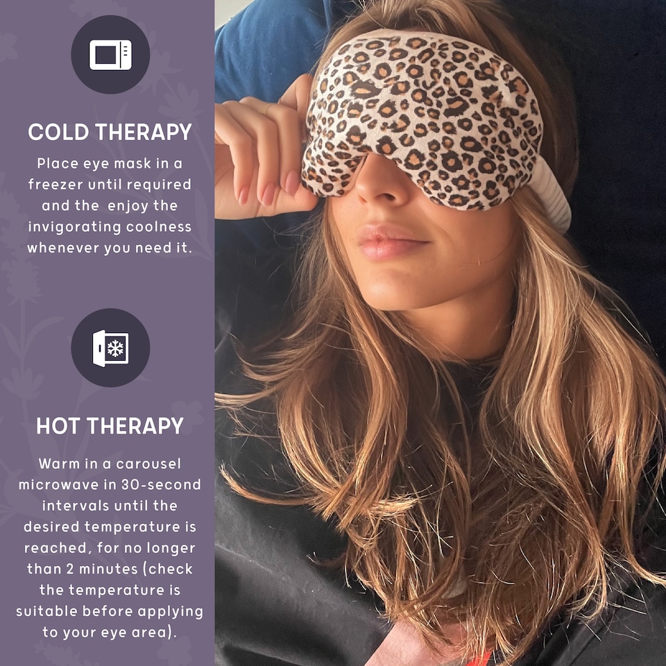 image 1 of SMUG Lavender Deep Pressure Therapy Eye Mask - Leopard Print