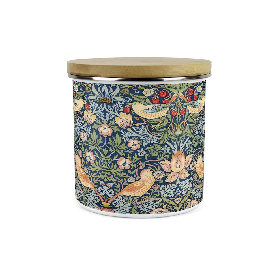 image 1 of Blue Strawberry Thief Large Decaf Tea Canister