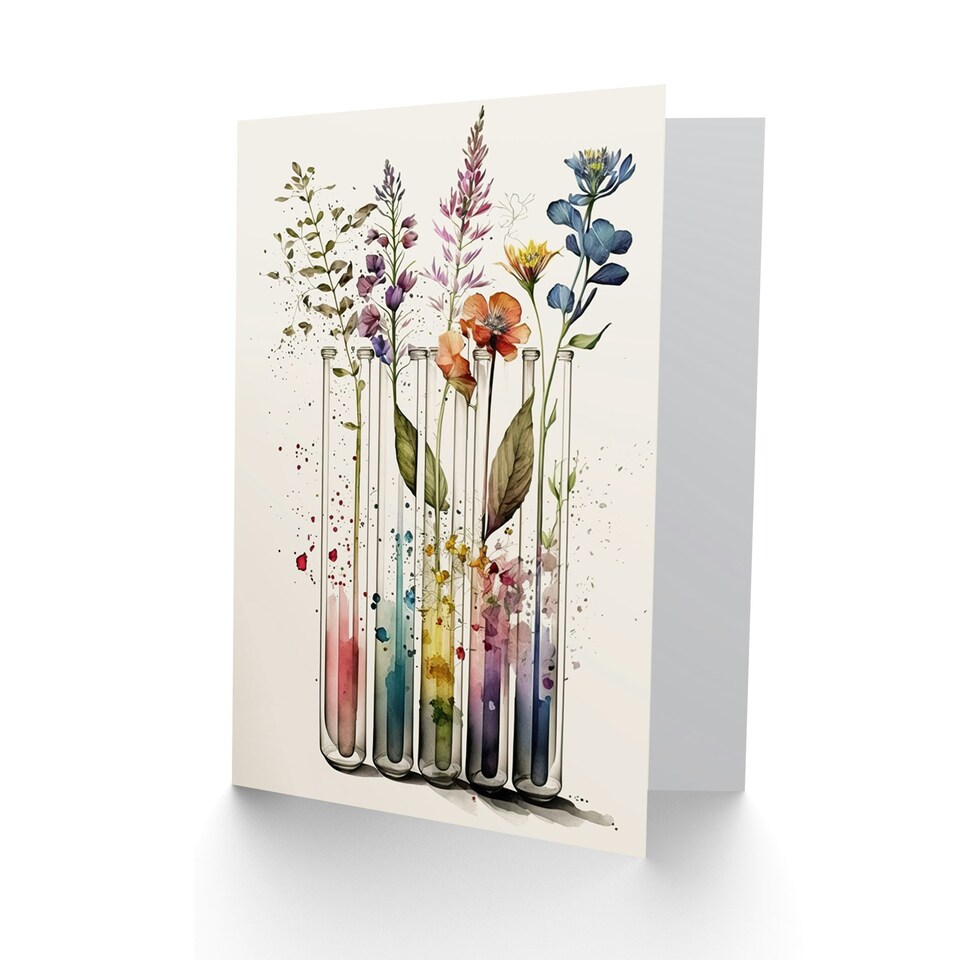 image 1 of Wildflowers Rainbow Colour Water Glass Test Birthday Card