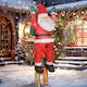 image 1 of Outsunny 7FT Hanging Christmas Inflatable Santa with Dog, Christmas Blow Up Decoration with Built-in LED Lights for Garden, Indoor Outdoor Home Decor