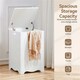 image 5 of Yaheetech Square Wooden Laundry Basket with Hinged Lid White White
