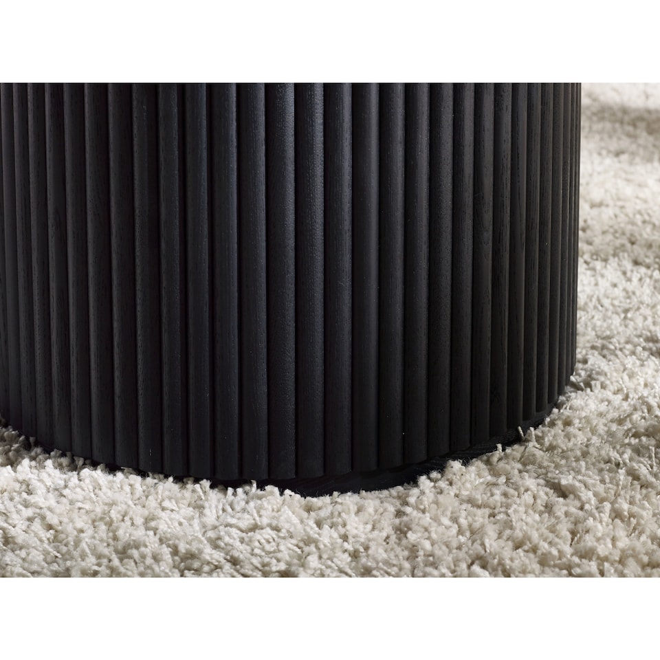 image 1 of Louis Fluted Round Coffee Table - Black