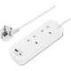 image 1 of Masterplug 20W USB Fast Charge 2 Socket Travel Extension UK to Europe
