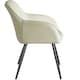 image 4 of Chair Marilyn Set of 8 - with armrests, upholstered, fabric cover, black steel legs Cream | Cream/Black