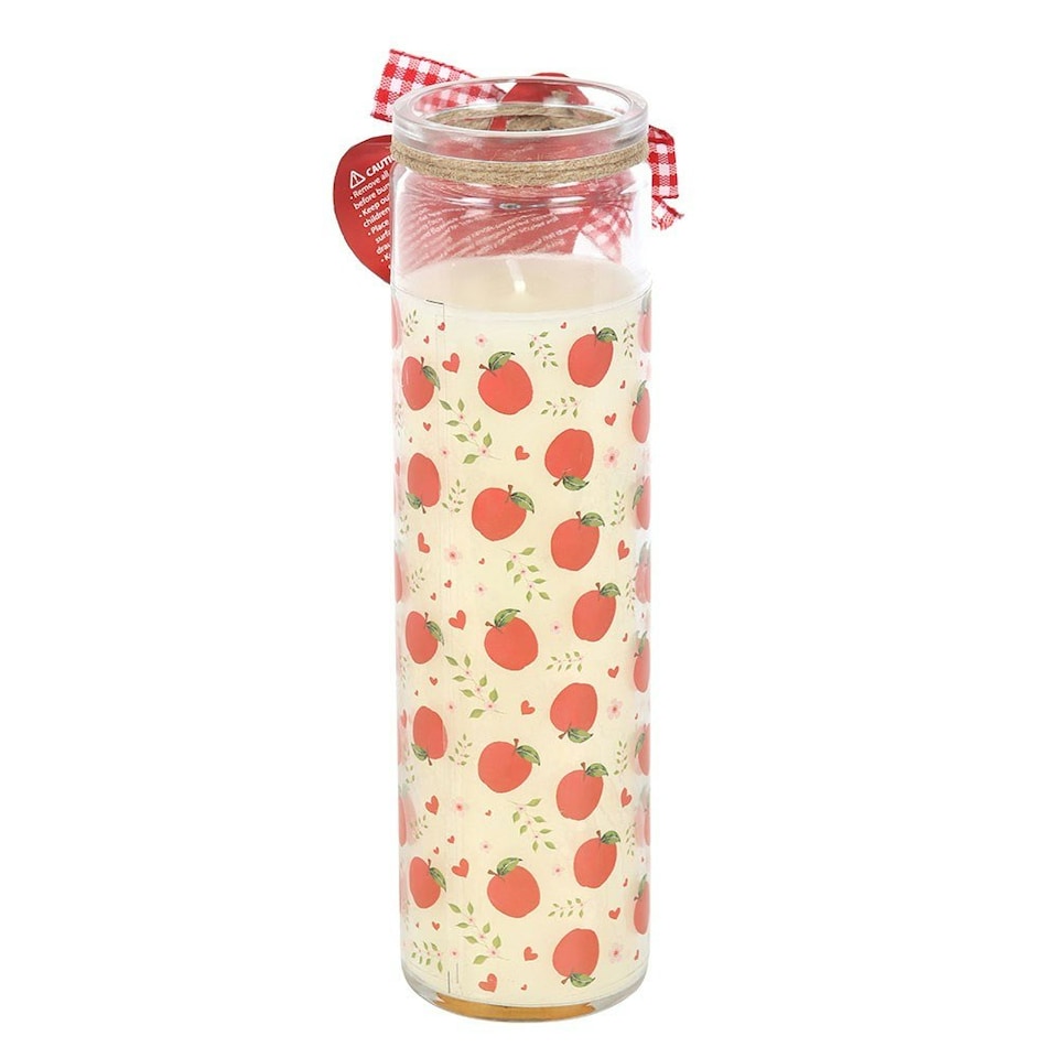 image 1 of Apple Print Apple Pie Tube Candle White