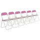image 1 of Harbour Housewares Coloured Padded Folding Chairs - Pink - Pack of 6 | Pink | Pink