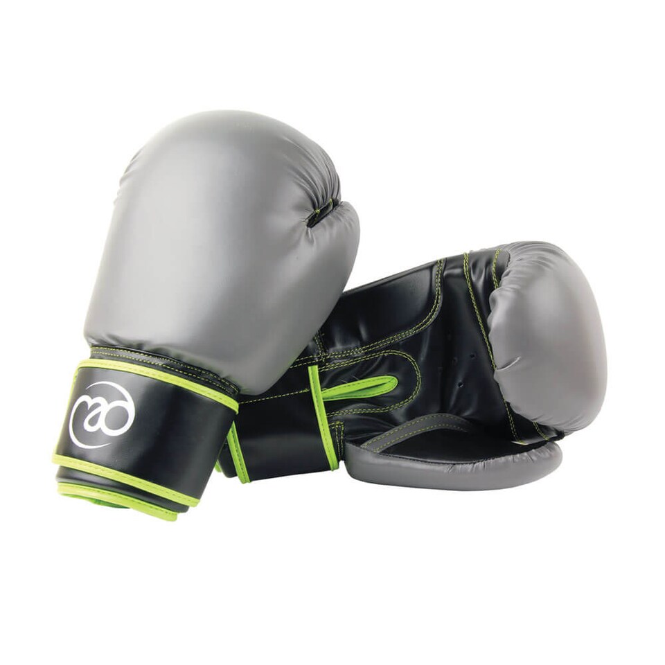 image 1 of Fitness Mad 12oz Sparring Gloves, Green/Grey | Multi | 12oz