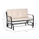 image 5 of Outsunny 2-Person Outdoor Loveseat Glider Bench Rocking Chair for Patio, Garden, Yard, Porch with Armrest and Cushions, Khaki