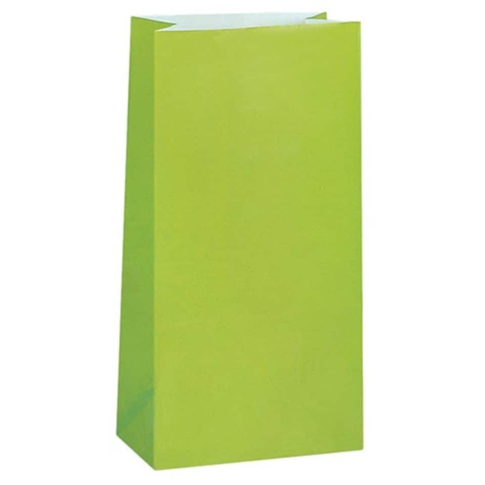 Lime Green Paper Party Bag - Pack of 12