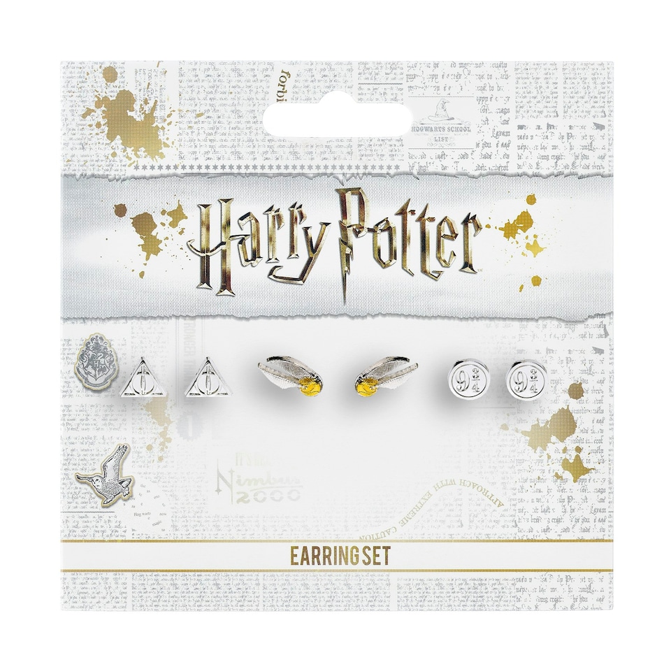 image 1 of Harry Potter Stud Earring Set Snitch/ Deathly Hallows/ Platform 9 3/4- WE0104