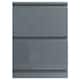 image 3 of FWStyle Stora 2 Drawer Bedside Cabinet - Grey Gloss Front