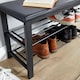 image 6 of Metal Shoe Bench with Storage Shelfs For Entryway Hallway Seating | Black