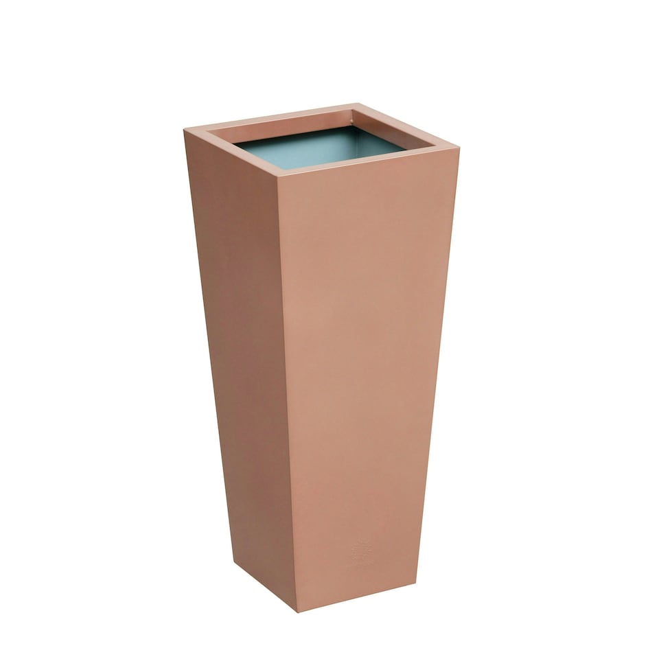 image 1 of Primrose Frost and Rust-Resistant Outdoor Zinc Flared Square Planter Copper 70cm