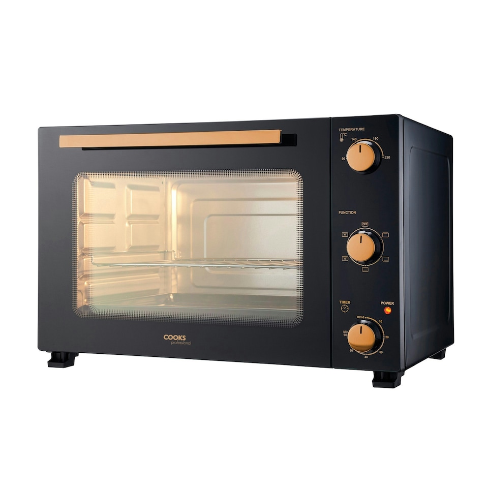 image 1 of Cooks Professional Mini Oven | 48 Litre | 3 Cooking Functions | Powerful 1500W | Black/Copper