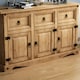 image 2 of Vida Designs Corona 3 Door 3 Drawer Sideboard Buffet Cabinet, Solid Pine Wood