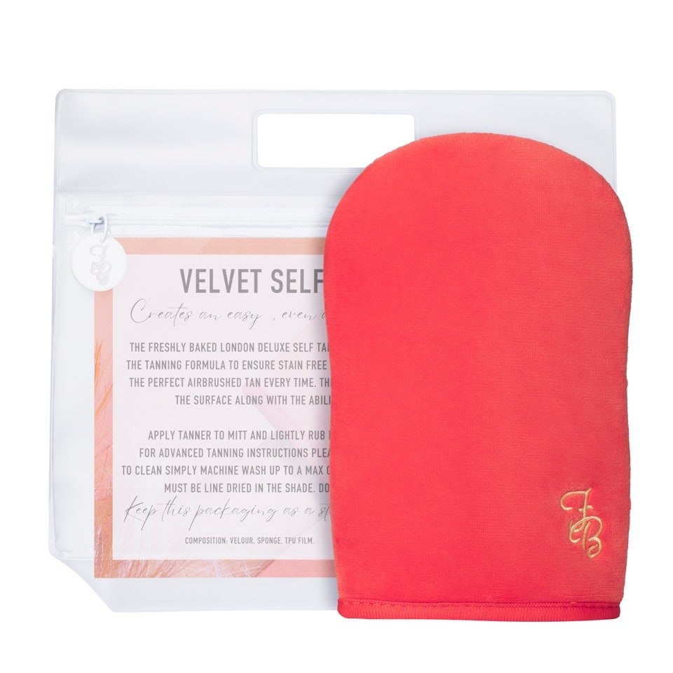image 1 of Carnival Double Sided Velvet Self Tanning Mitt + Storage Bag
