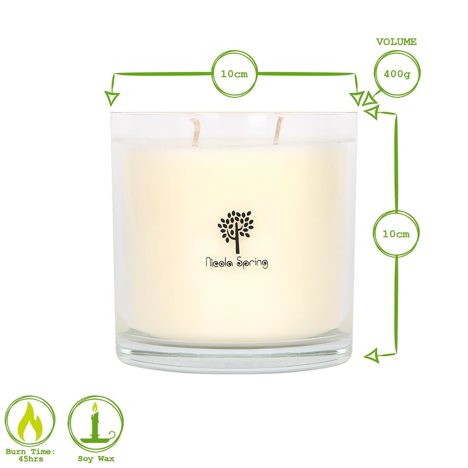 image 1 of Nicola Spring Soy Wax Scented Candles - 400g - Pumpkin Spice - Pack of 3 | Clear | Pumpkin Spice