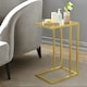 image 2 of Set of 2 Tempered Glass Sofa Side Table Gold