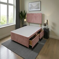 Emily No Draw Divan Bed Base with Headboard Plush Velvet