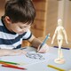 image 5 of 3 x 12" Artists Wooden Manikin Male Figure Craft Moveable Adjustable Art Mannequin