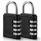 image 1 of 4-Digit Coded Padlock, Black Heavy-Duty Combination Padlock - 2pcs