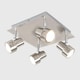 image 3 of ValueLights Brushed Chrome 4 Way GU10 Square Ceiling Spotlight