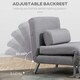 image 3 of HOMCOM Folding 5 Position Convertible Sleeper Chair Sofa Bed Grey Silver
