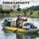 image 4 of Outsunny 2.5' Inflatable Kayak 2-person Sit on Canoe with Paddles | Grey | Yellow, Grey | 381 x 94 x 40 cm