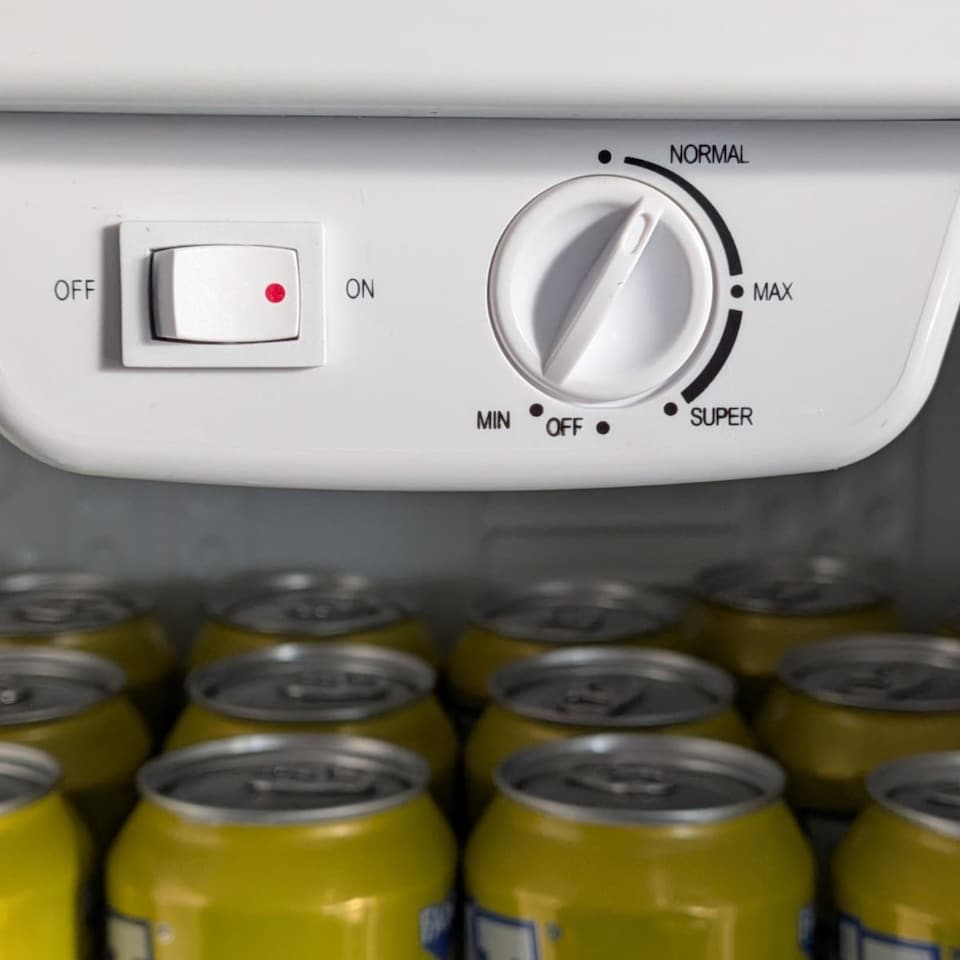 image 1 of SIA DC3W Mini Drinks Fridge, Table Top 46L Wine Cooler With Glass Door, White