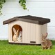 image 10 of Skylos Plastic Dog House Pet Kennel Shelter for Small Medium Dogs Indoor Outdoor | Brown | M