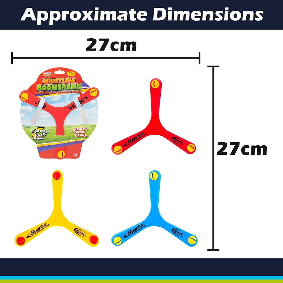 image 1 of PMS Whistling Boomerang Assorted Colours - 27cm Outdoor Summer Garden Game