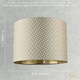 image 7 of Light Shimmer Taupe Drum Lamp Shade with Inner Champagne Gold Lining | Cream | Taupe | 1