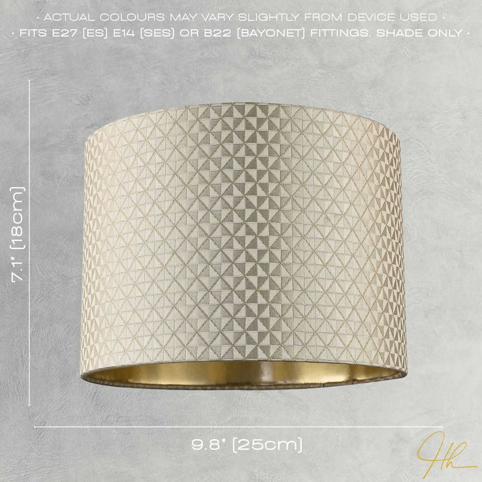 image 1 of Light Shimmer Taupe Drum Lamp Shade with Inner Champagne Gold Lining | Cream | Taupe | 1
