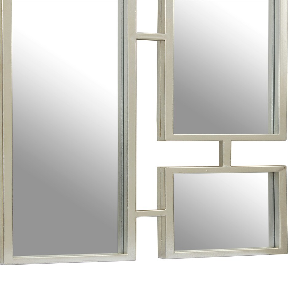image 1 of Interiors by Premier Silver Multi Frame Wall Mirror, Contemporary Panel Decorative Mirror With Silver Iron Frame, Accent Mirror Silver