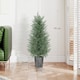 image 5 of HOMCOM 90cm Artificial Cypress Trees Set of 2, UV Resistant Artificial Plants with Decorative Pot, Fake Plants for Indoor Outdoor Decor, Green | Green