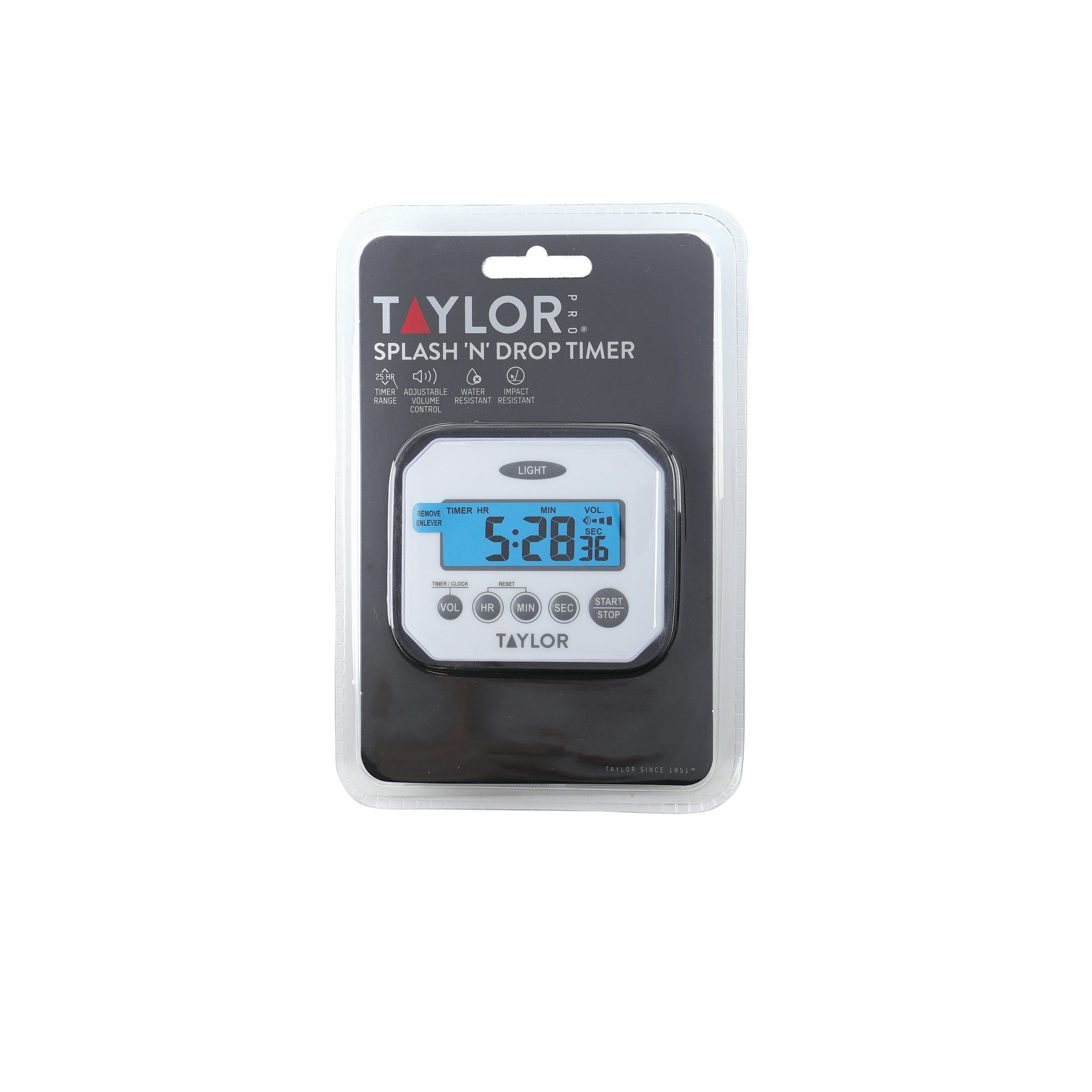 Taylor Mechanical Plastic Kitchen Timer (Model 5870) - Made In USA, Easy-to-Use