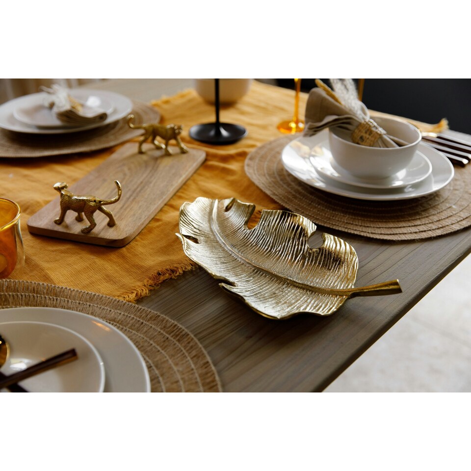 image 1 of Artesà Cast Aluminium Gold Leaf Plate