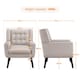 image 3 of Yaheetech Linen Fabric Accent Chair with Wood Legs Removable Cushion Brown | Beige