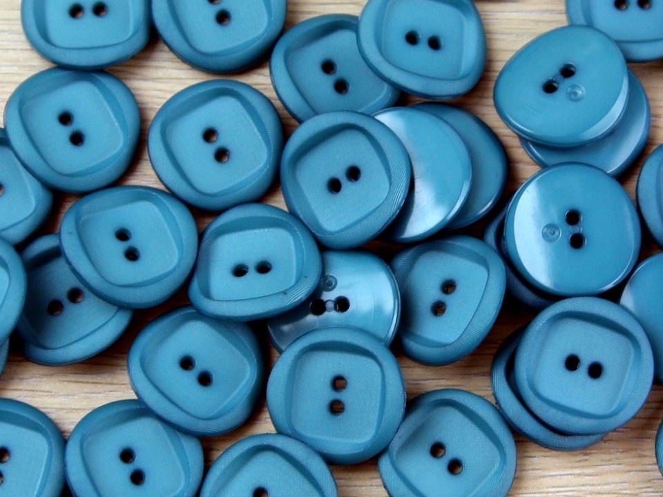 Trimits Dark Teal Round Plastic Buttons for Dressmaking - 28mm - per value pack of 50