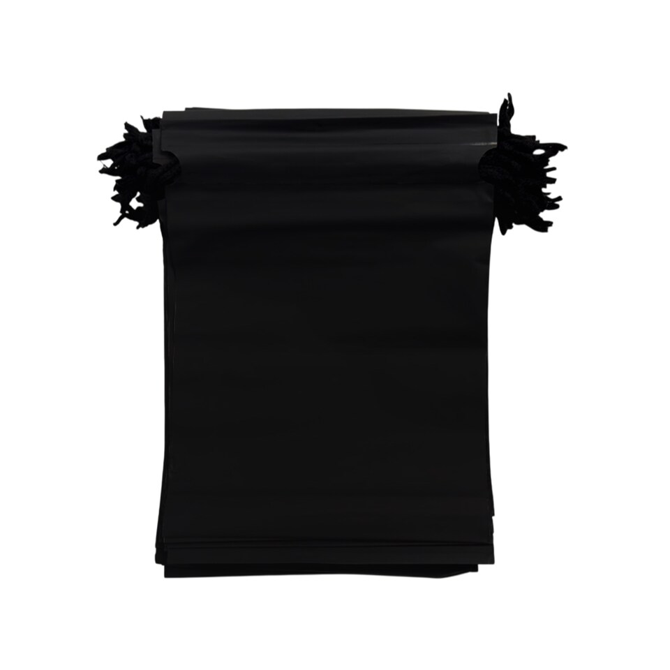 image 1 of Pack of 25 Black Coloured 21x29cm PEVA Frosted Drawstring Bags | Black